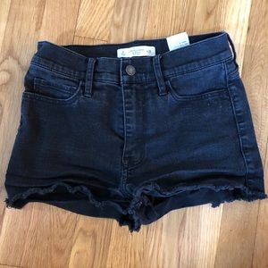 Abercrombie black fringe shorts